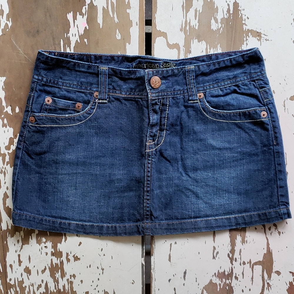 Vintage AEO Perfect Look Made To Last Denim Skirt - Picture 1 of 8